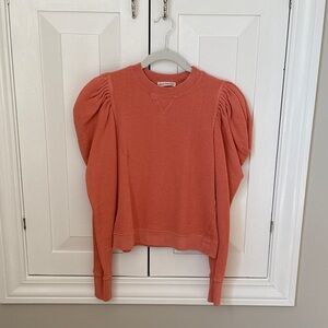 Coral Puff Sleeve Sweatshirt